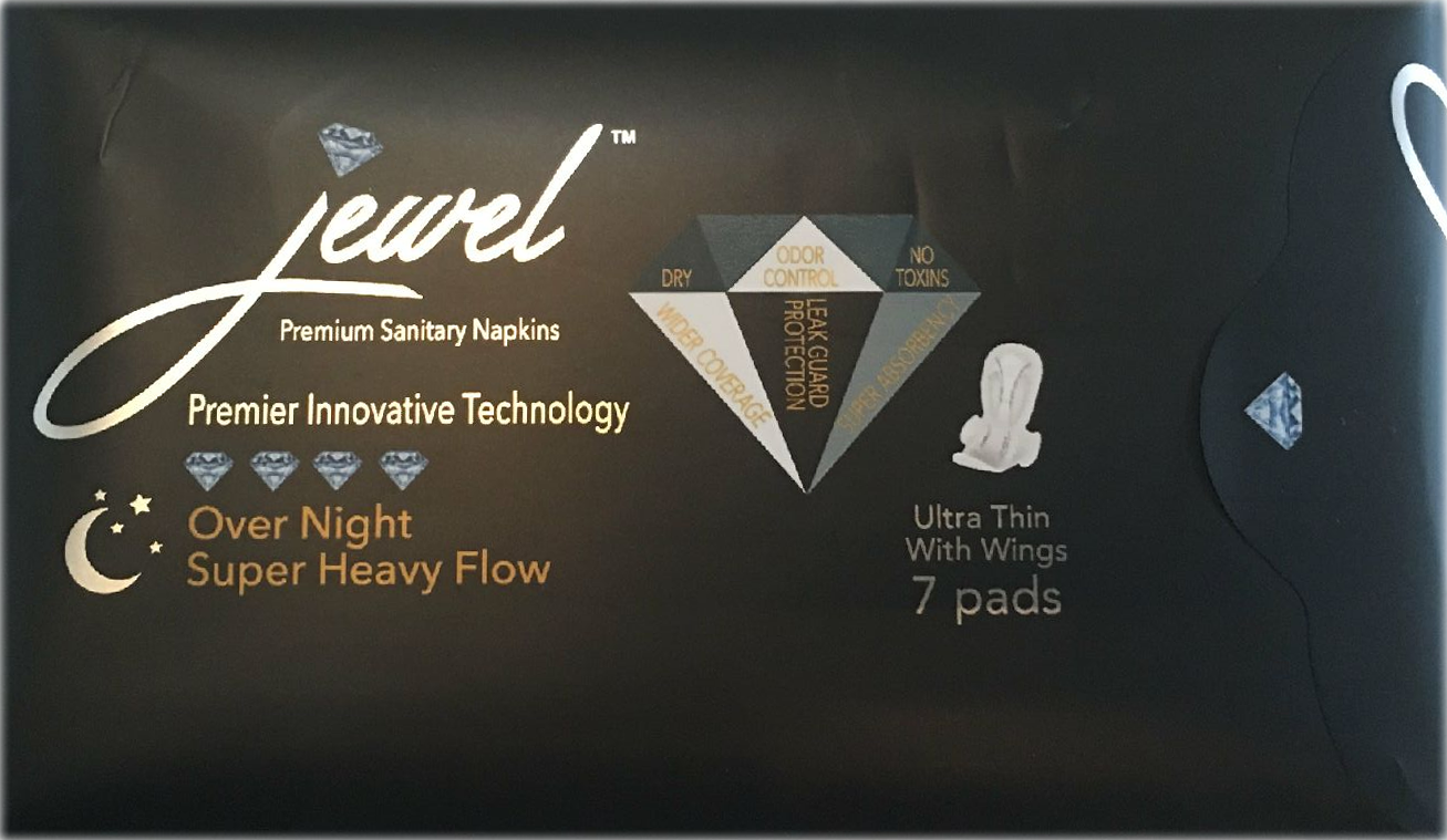 Jewel Sanitary Napkins - Ultra Thin With Wings - Overnight Super Heavy Flow | 7ct / $6.00